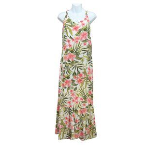 Hurley | Women's Ruffle Hem Maxi Dress | White | Floral | Various Sizes